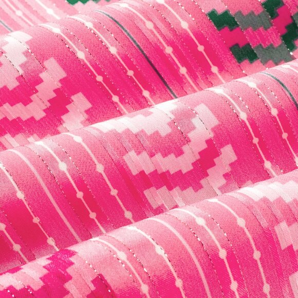 Pink Boho Printed Tasseled Drawstring Ruffled Maxi Skirt - Picture 8 of 10